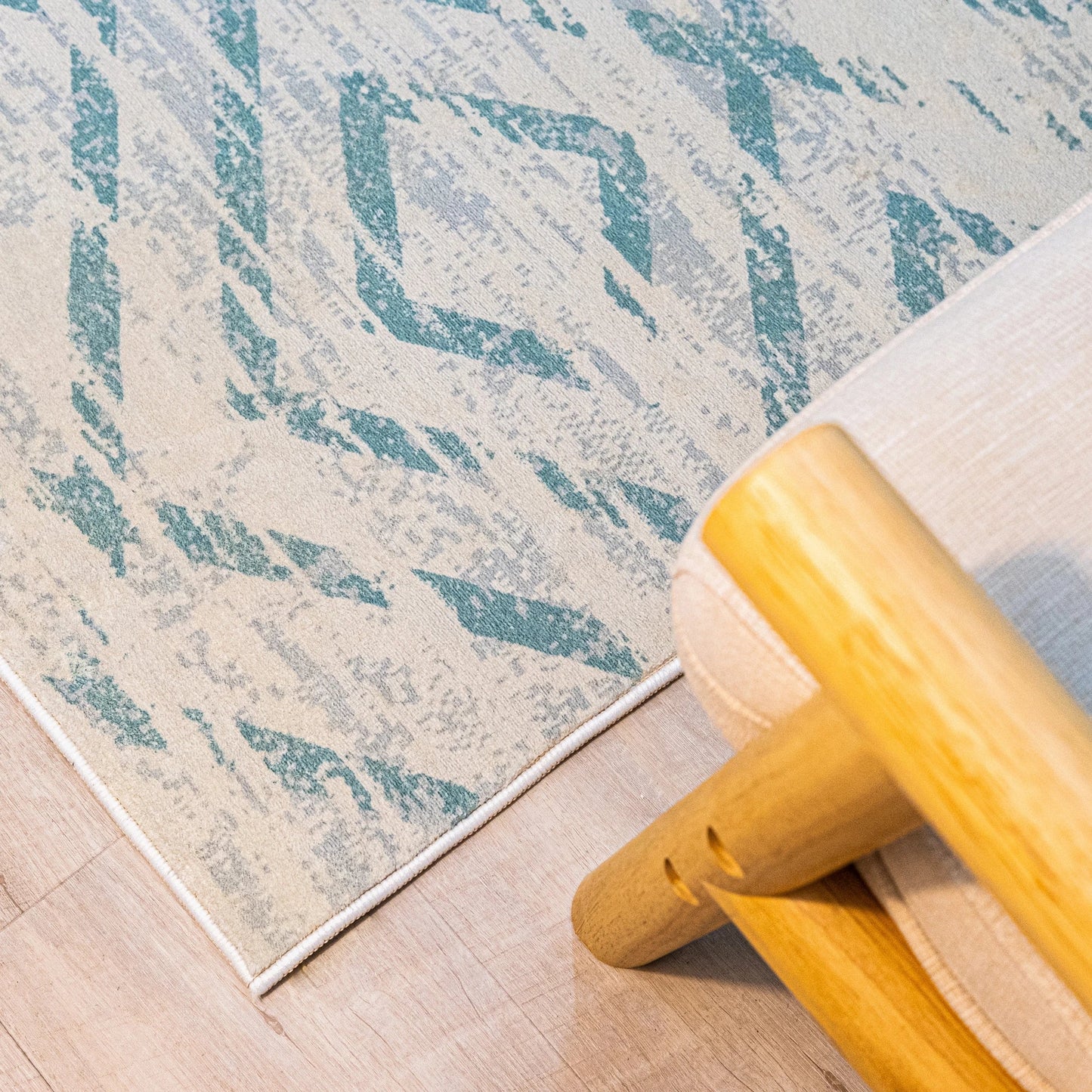 Tapis vert glacier | Scandinave | Série Polyfibre Cachemire