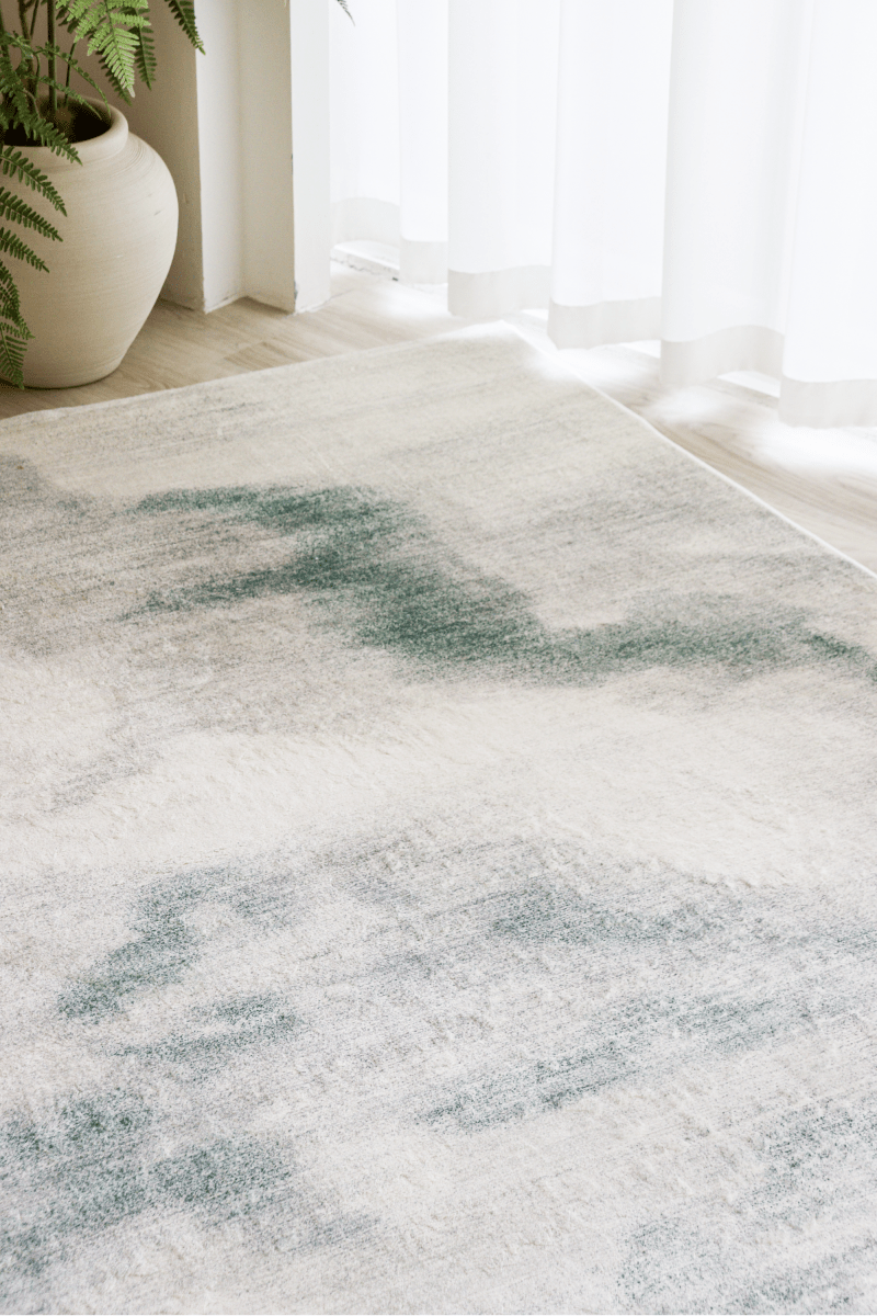Tapis Sage Green Mist | Moderne | Série Polyfibre Cashmere