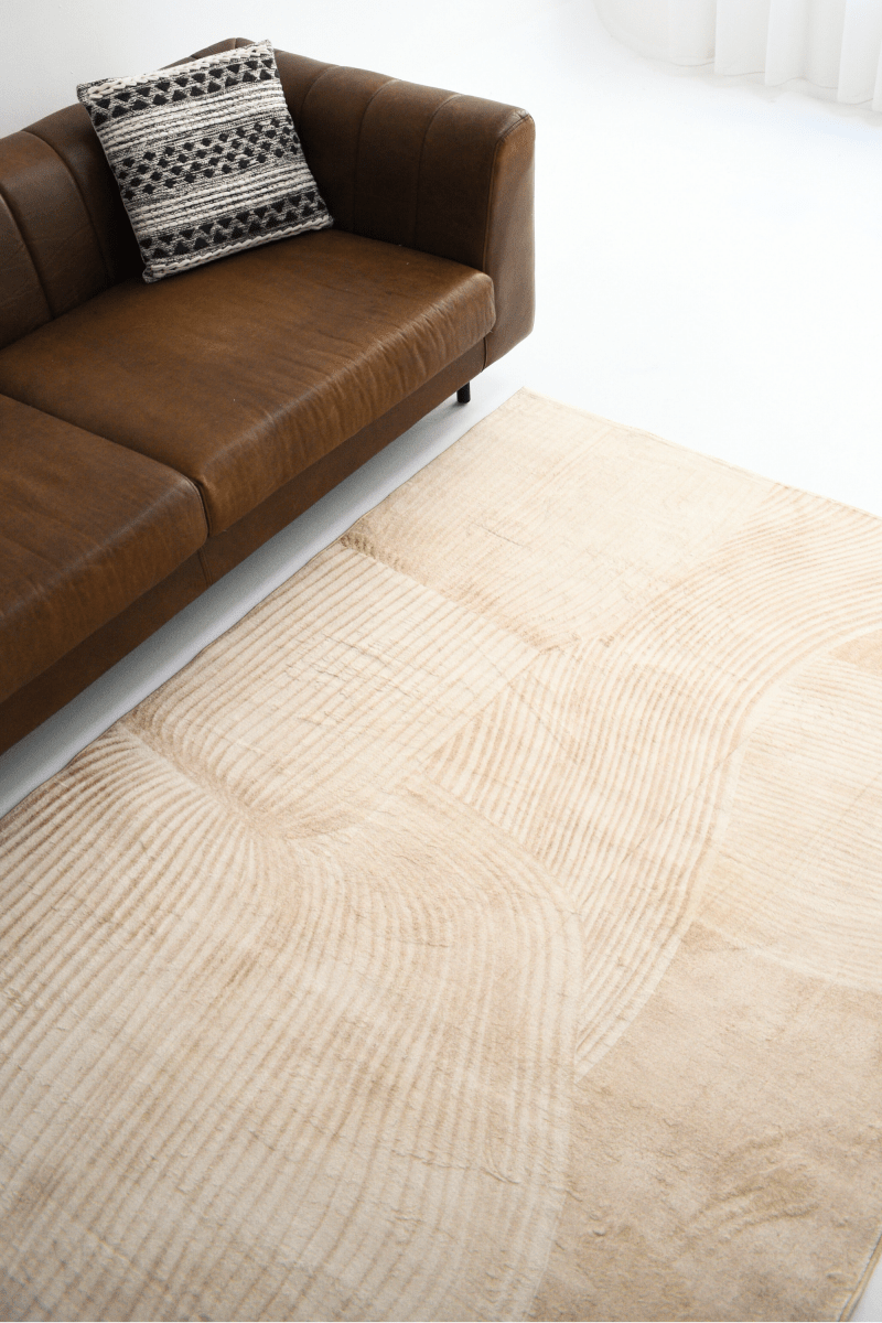 Tapis Sable Sculpté | Scandinave | Série Polyfibre Cachemire
