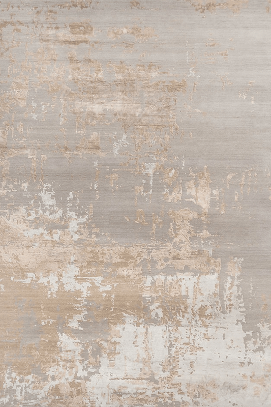 Tapis Silversand Gold | Laine et soie de luxe, noué à la main