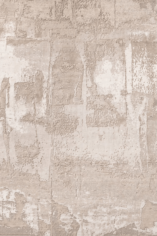 Tapis ivoire délavé | Laine et soie de luxe, noué à la main