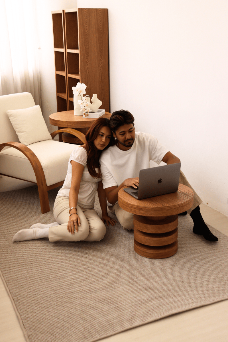 Tapis à poils bouclés multicolores taupe et crème | Série Earth