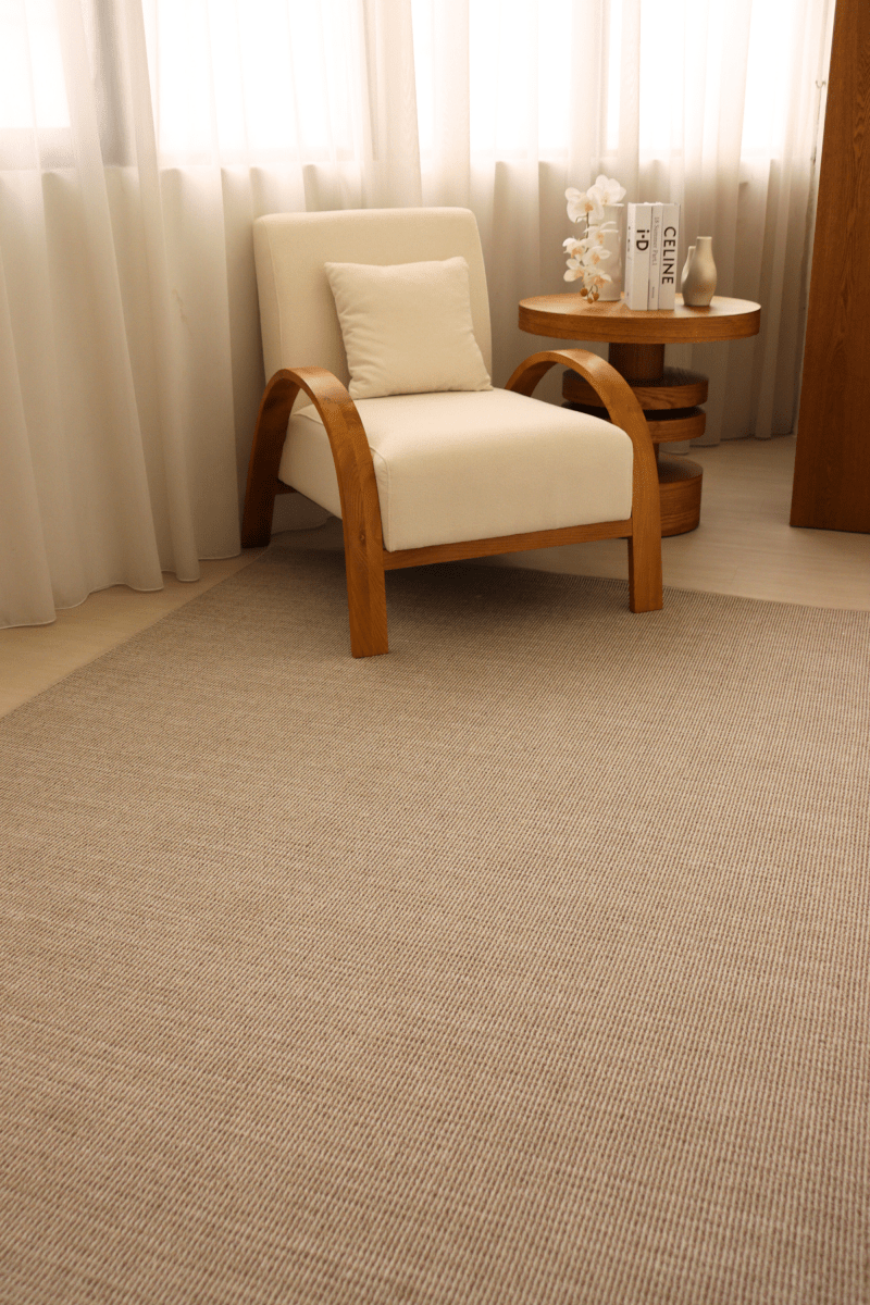 Tapis à poils bouclés multicolores taupe et crème | Série Earth