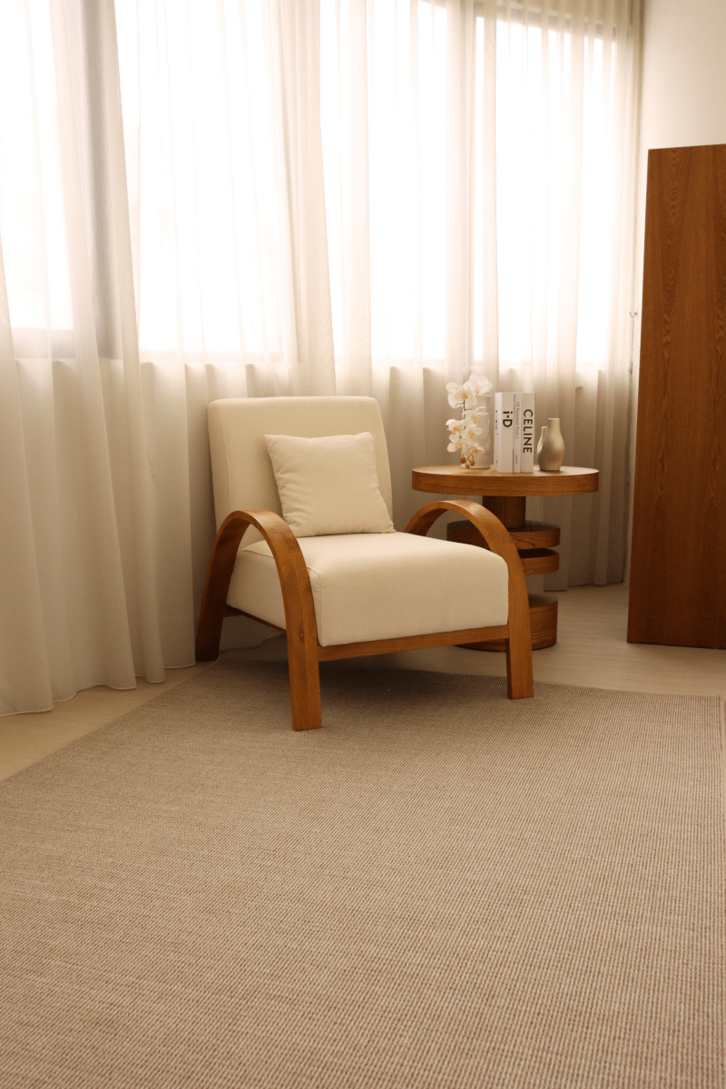 Tapis à poils bouclés multicolores taupe et crème | Série Earth