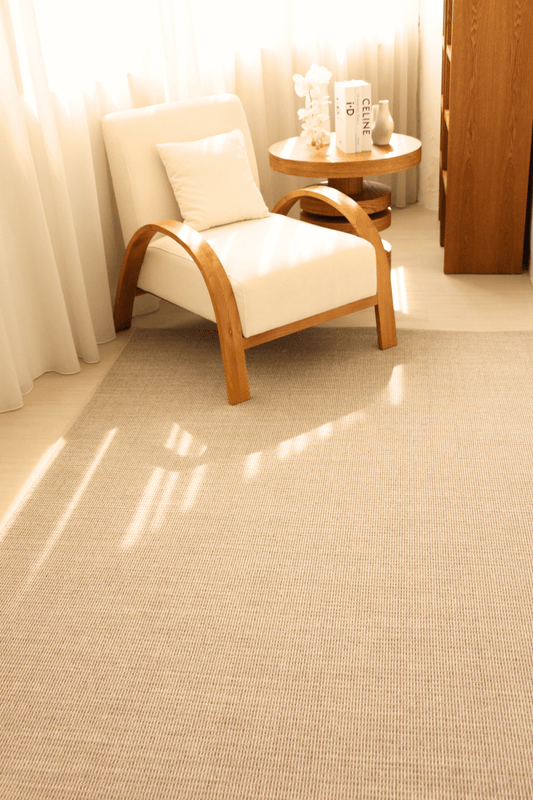 Tapis à poils bouclés multicolores taupe et crème | Série Earth