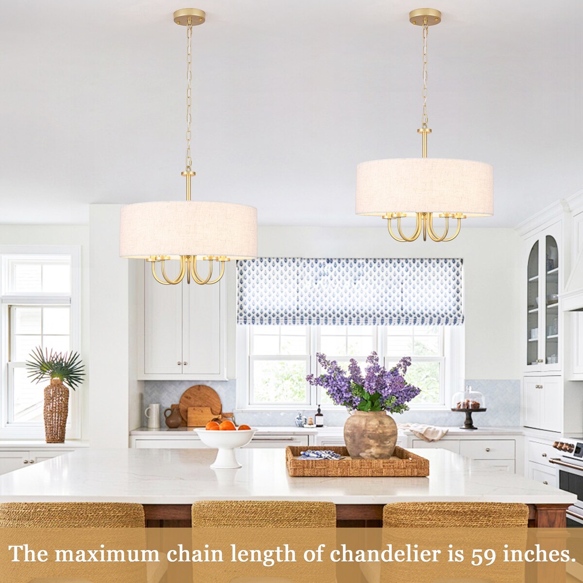 Plafonnier semi-encastré moderne à 5 lampes pour salle à manger, chambre à coucher, salon - N/A