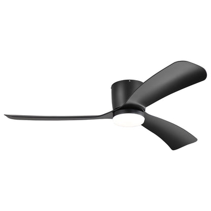 Ventilateur de plafond encastré à DEL noir/blanc de 52 pouces avec télécommande (3 pales)