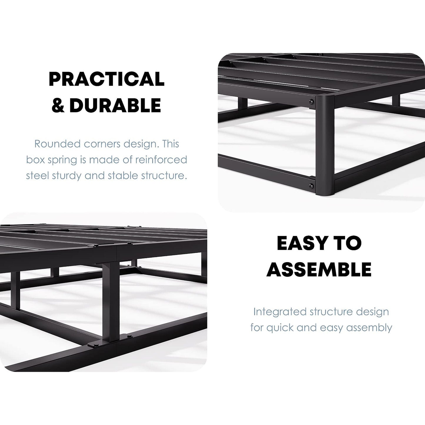 Sommier métallique FSCHOS de 7 pouces, sommier de base, sans pieds