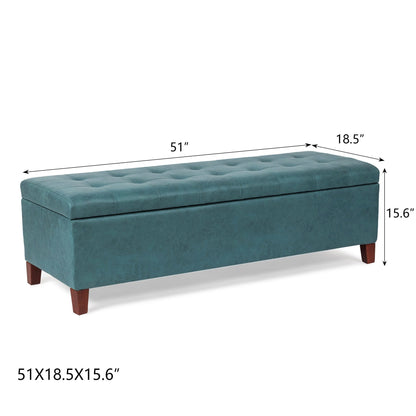 Banc ottoman de rangement en cuir reconstitué Adeco 50