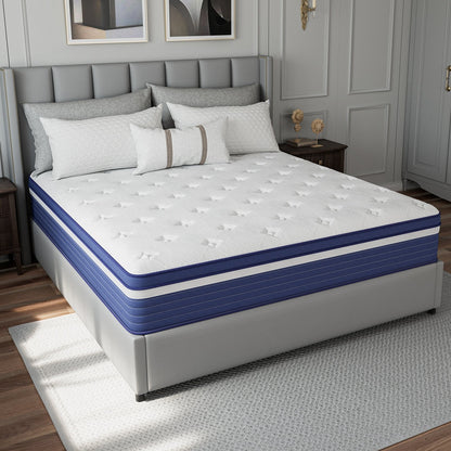 Matelas hybride à ressorts SweDrea de 25 cm, ferme et rafraîchissant, certifié CertiPUR-US, SGS et OEKO-TEX.