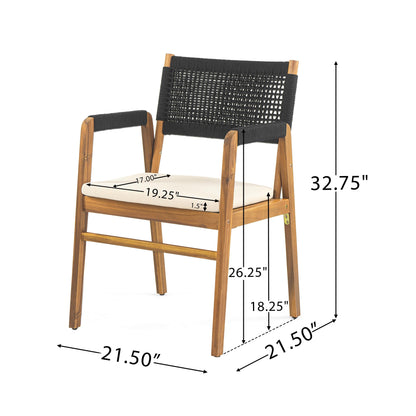Ensemble de salle à manger d'extérieur Captef 5 pièces en bois d'acacia par Christopher Knight Home