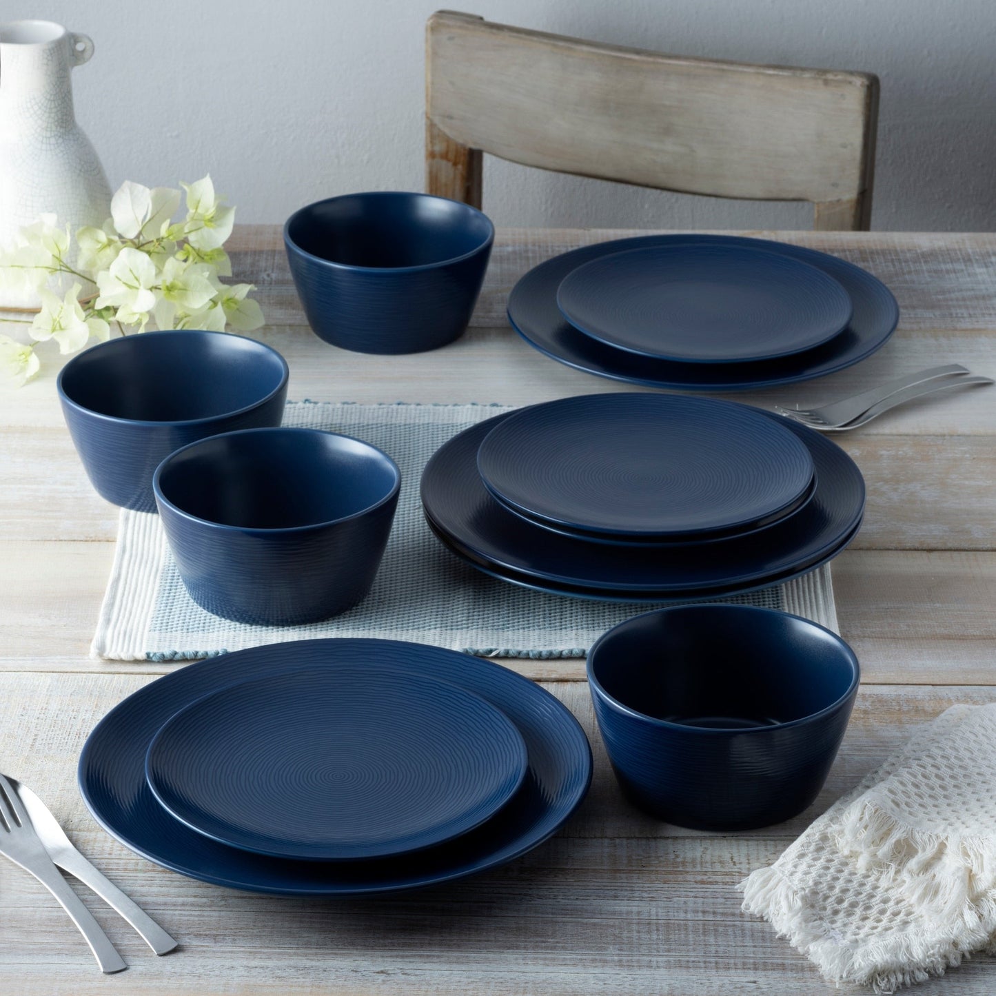 Service de table Noritake Colorscapes Swirl 12 pièces, coupe, service pour 4 personnes