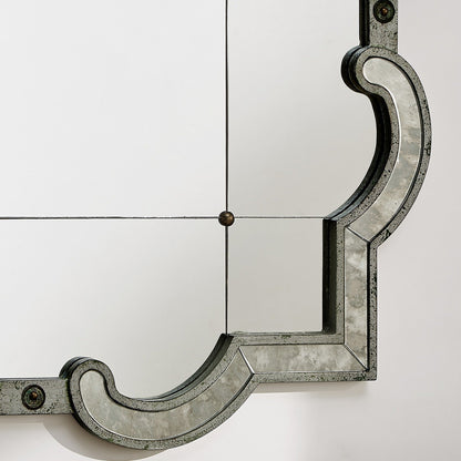 Miroir mural à panneaux argentés antiques Fantina par iNSPIRE Q Classic