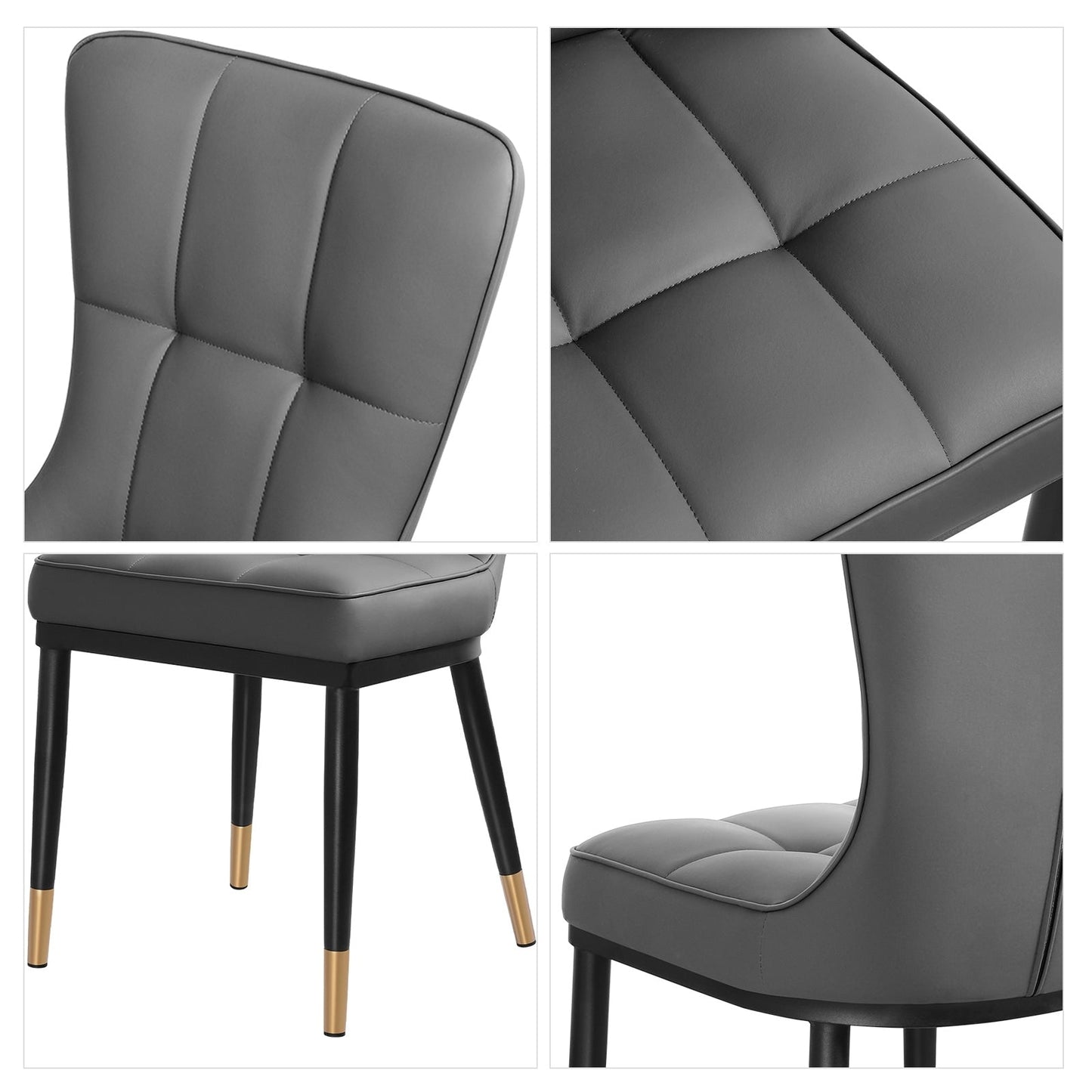 Lot de 2/4 chaises de salle à manger rembourrées en similicuir