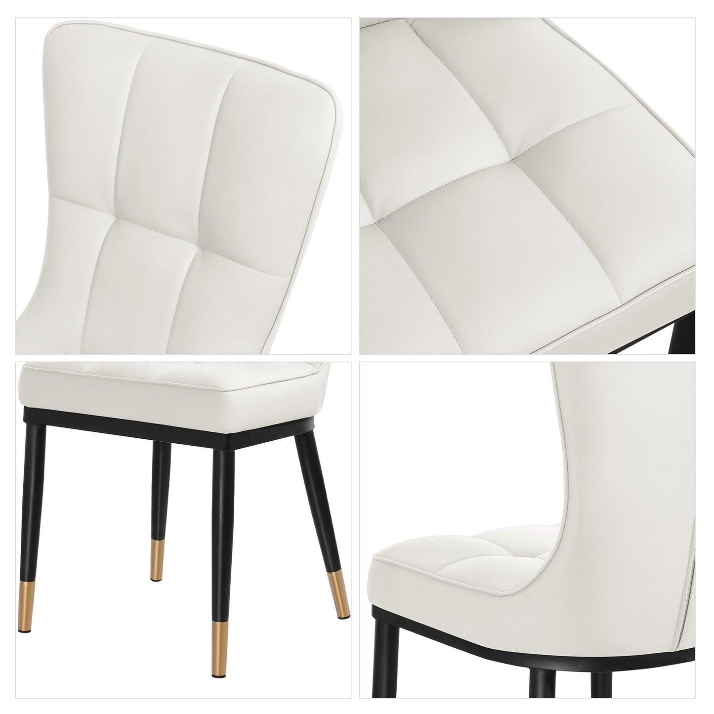 Lot de 2/4 chaises de salle à manger rembourrées en similicuir