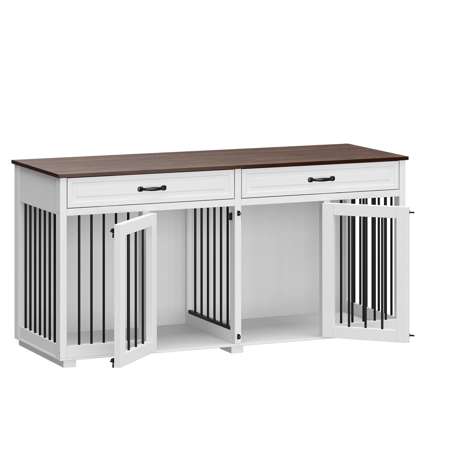 Cage pour chien de style meuble, niche en bois de 64,5 pouces pour grand chien