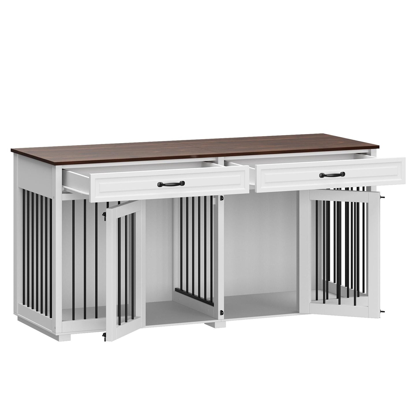 Cage pour chien de style meuble, niche en bois de 64,5 pouces pour grand chien