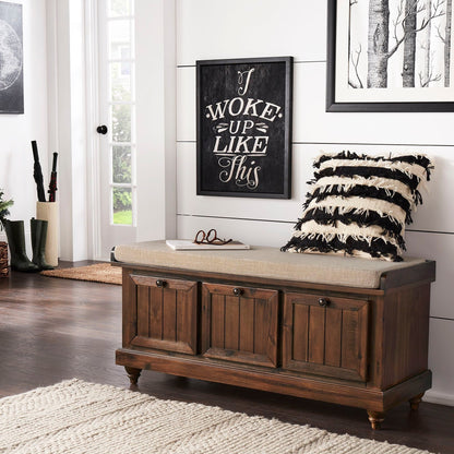 Banc de rangement Granger avec coussin d'assise en lin par iNSPIRE Q Classic