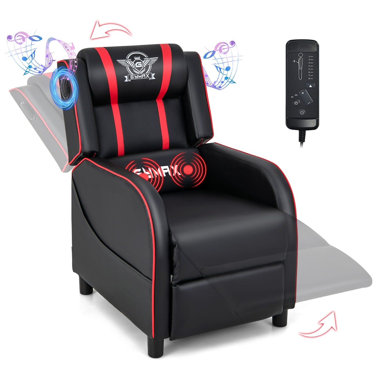 Fauteuil inclinable de massage et de jeu Gymax en cuir PU