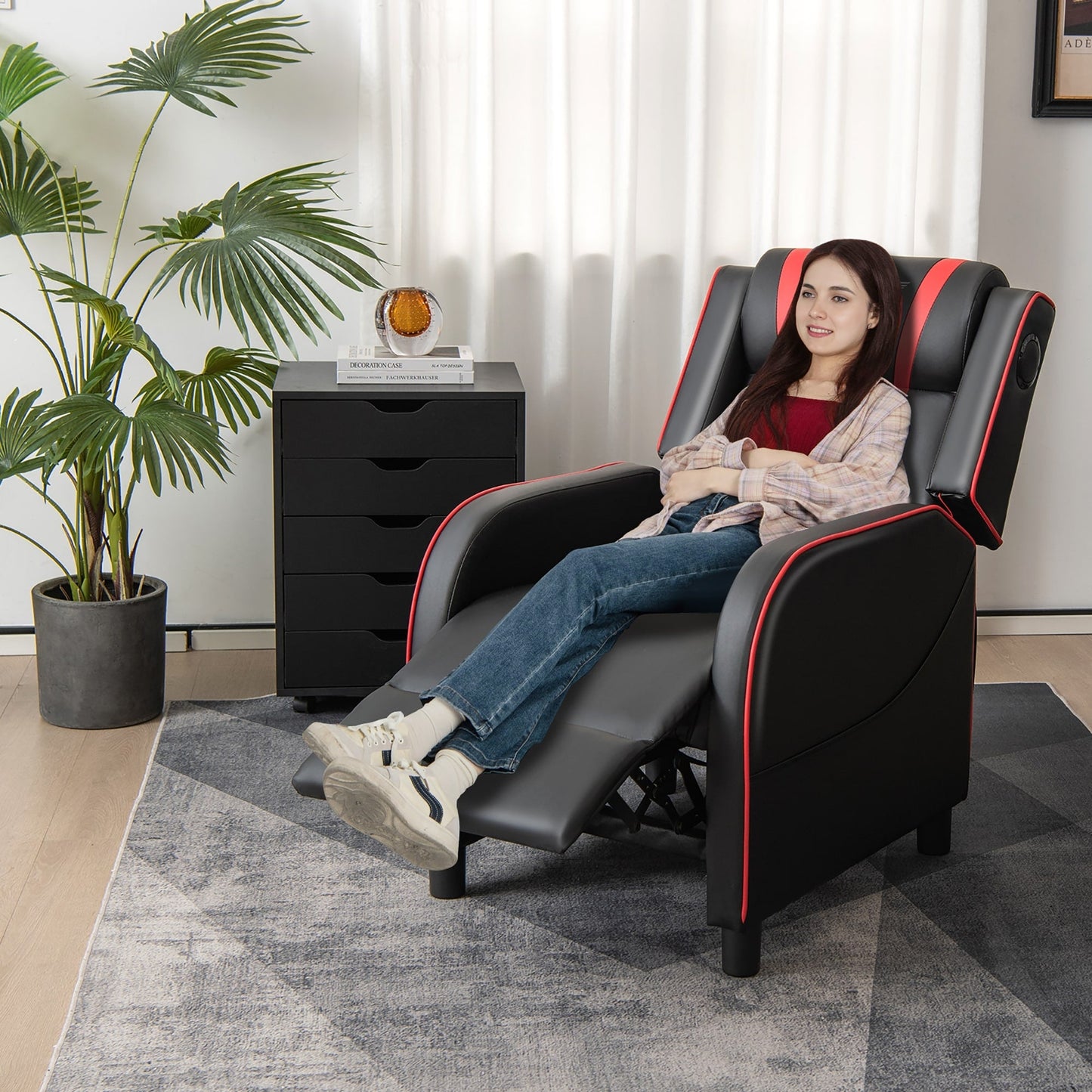 Fauteuil inclinable de massage et de jeu Gymax en cuir PU