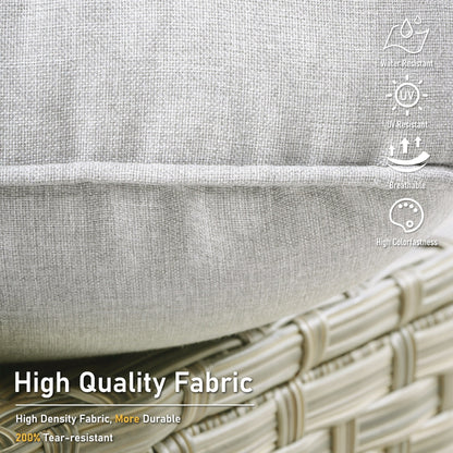 Ensemble de 2 chaises de patio d'extérieur en rotin et osier à dossier haut HOOOWOOO