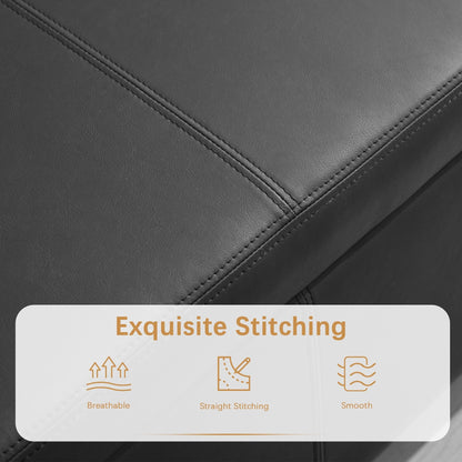 Pouf de rangement rectangulaire rembourré 50,3 x 17,50 x 18 po - Similicuir