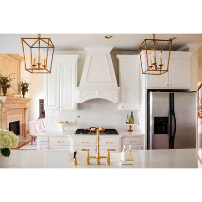 Robinet de cuisine Heritage Bridge avec douchette en laiton