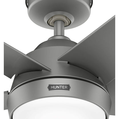Ventilateur de plafond extérieur Hunter 52 Skyflow avec kit d'éclairage LED, commande murale - Côtier moderne contemporain - WeatherMax - CLASSÉ HUMIDE !