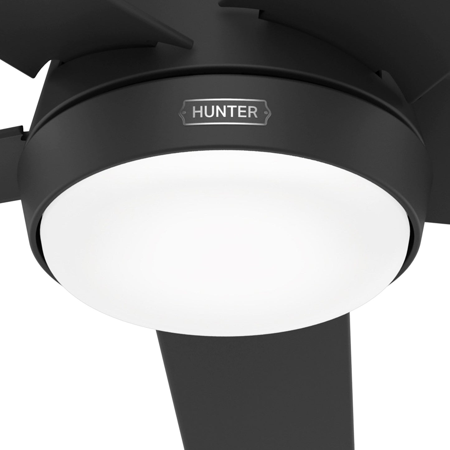 Ventilateur de plafond extérieur Hunter 52 Skyflow avec kit d'éclairage LED, commande murale - Côtier moderne contemporain - WeatherMax - CLASSÉ HUMIDE !