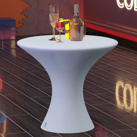 Table de cocktail Mixoy à LED changeantes, table à vin rechargeable et sans fil, meuble d'ambiance pour patio, piscine et pub