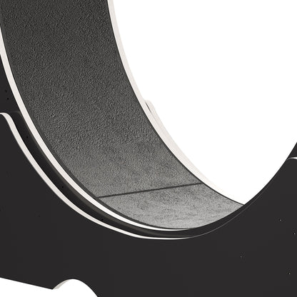 Moasis 43,3 pouces Grand tapis de course en bois pour chat avec roue d'exercice et piste recouverte de moquette