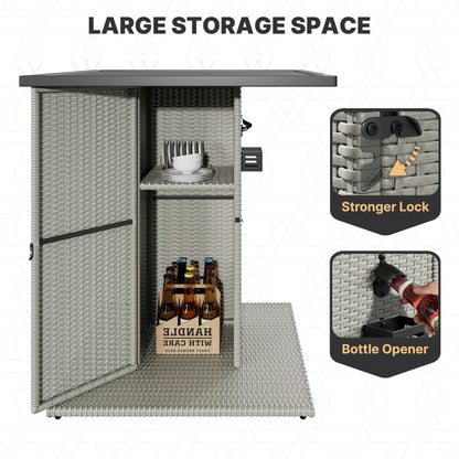 Ensemble de bar en osier pour meubles d'extérieur Moasis 5 pièces - 5 pièces