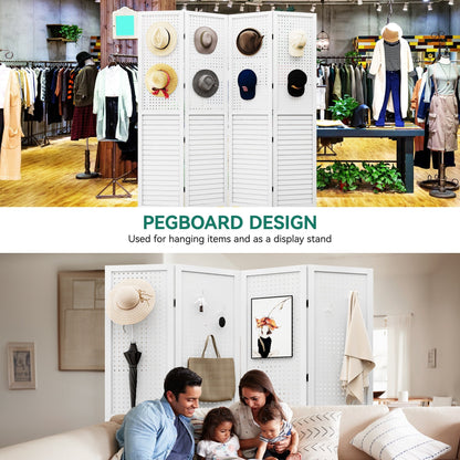 Paravent en bois blanc à 4 panneaux Moasis 67