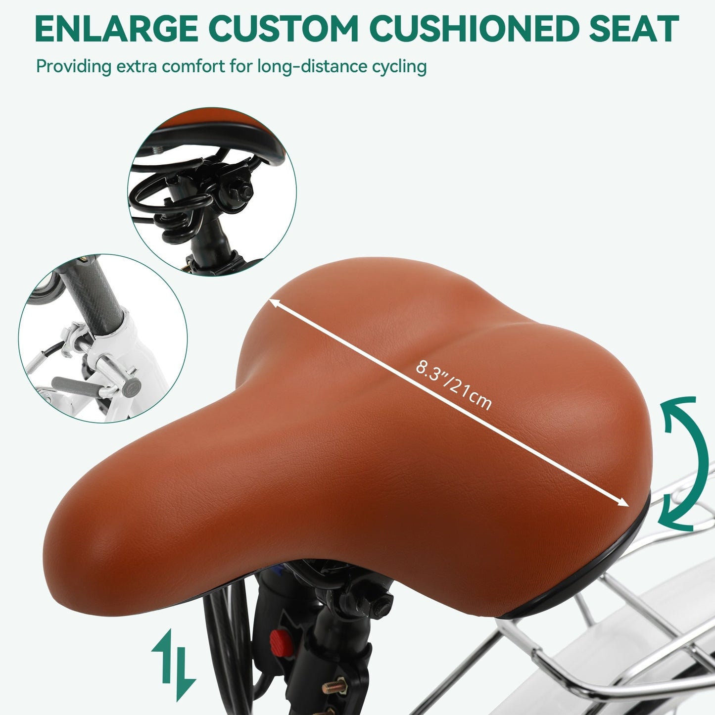 Vélo de croisière Moasis24/26 à 7 vitesses, vélo à cadre réglable, vélo de trajet