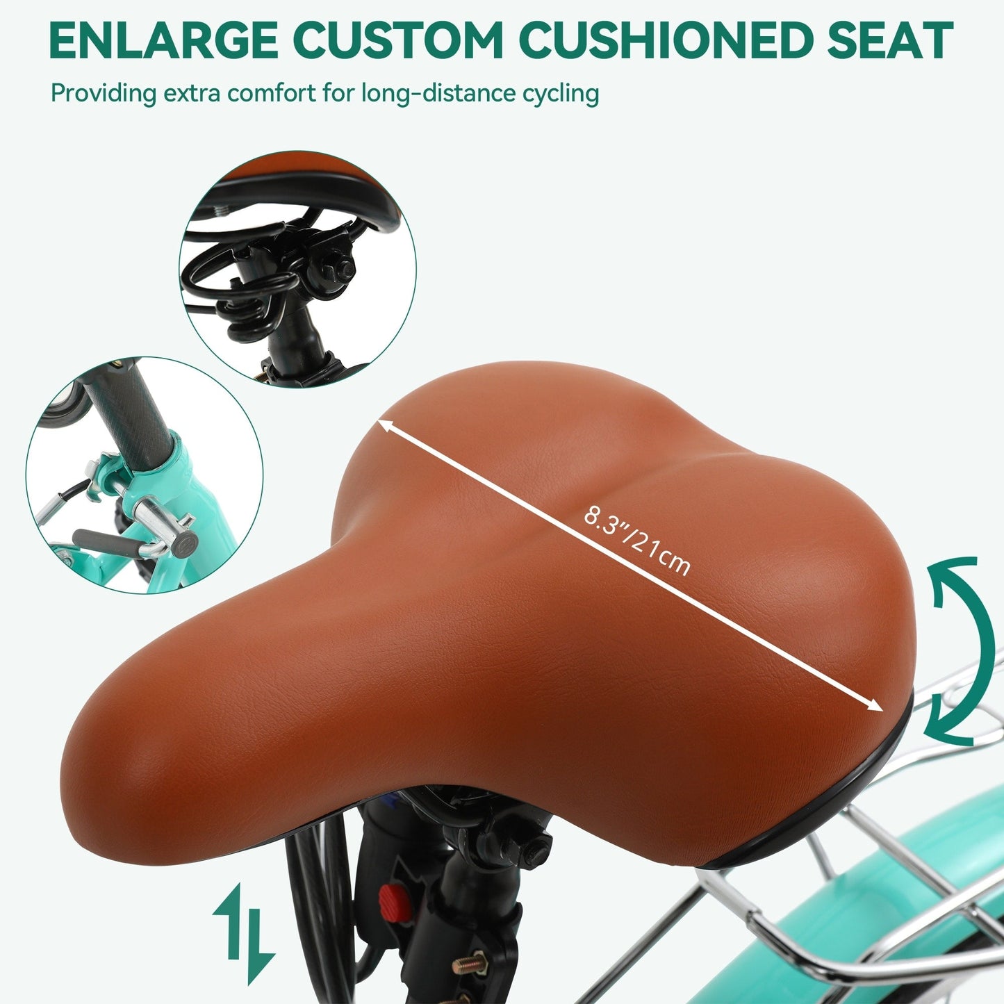 Vélo de croisière Moasis24/26 à 7 vitesses, vélo à cadre réglable, vélo de trajet