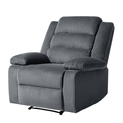 Fauteuil inclinable manuel moderne en velours côtelé, fauteuil inclinable réglable avec accoudoirs larges