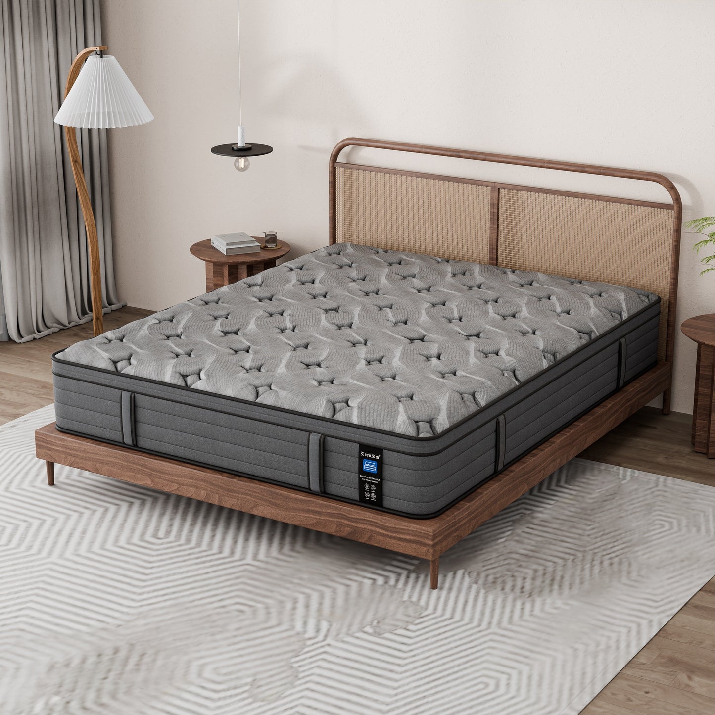 Matelas hybride Modland 14 pouces à plateau-coussin moyen, matelas à ressorts ensachés dans une boîte