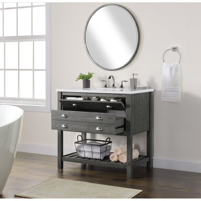 Meuble-lavabo simple de style ferme Monterey 37 avec dessus