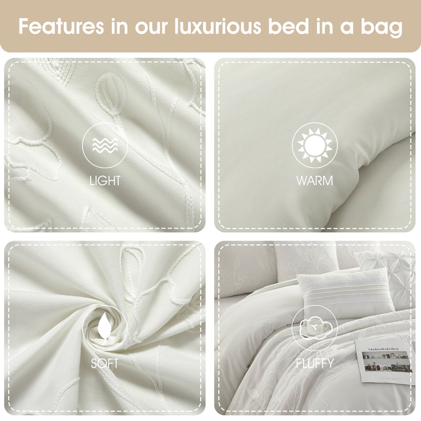 Ensemble de couette florale botanique Nanshing Taylor 7 pièces