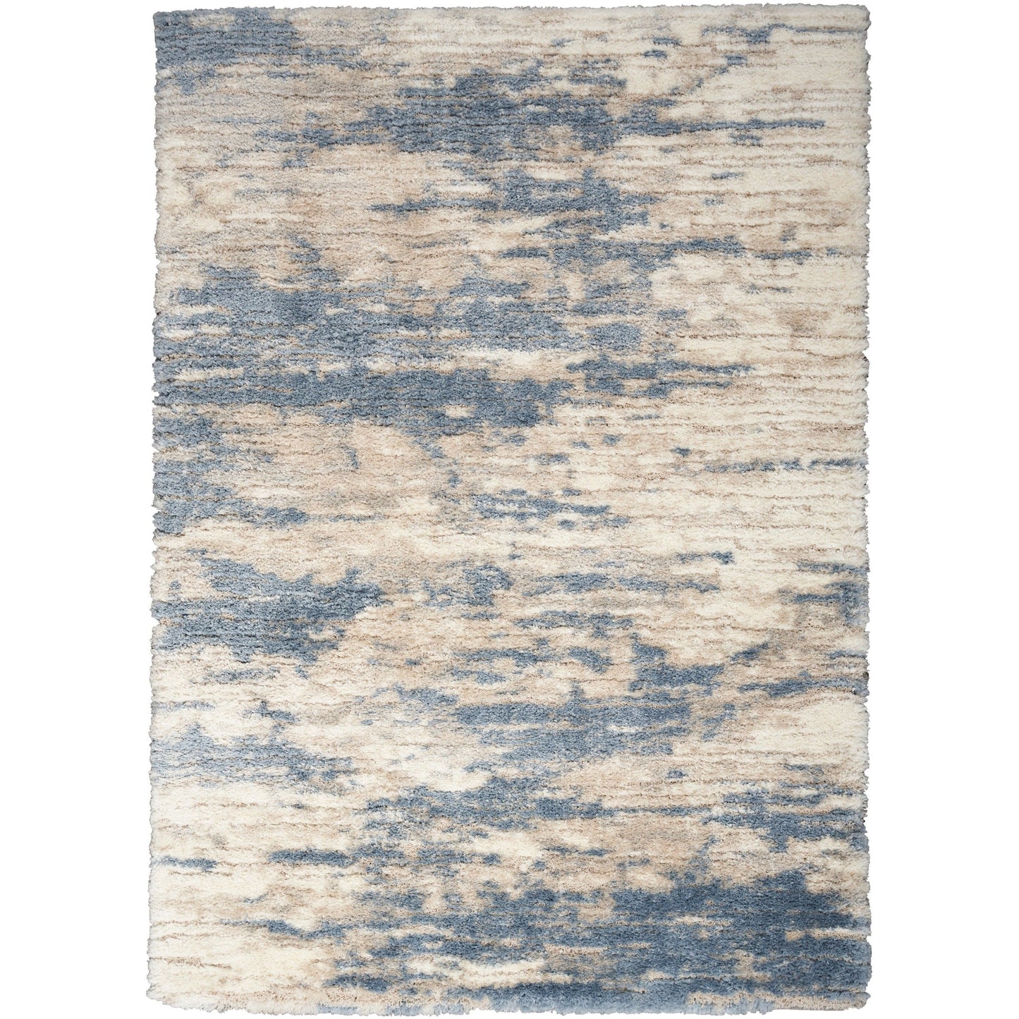 Tapis Nourison luxueux à poils longs et ultra moelleux, style abstrait glamour