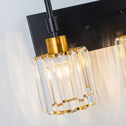 Appliques murales modernes à intensité variable pour salle de bain avec abat-jour en cristal