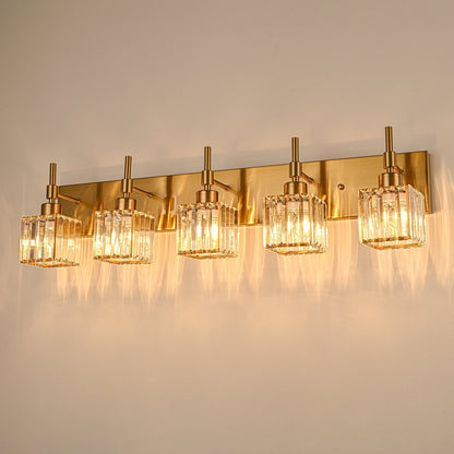 Luminaires de salle de bain en cristal à intensité variable Ora Modern sur miroir Glam Vanity Lights