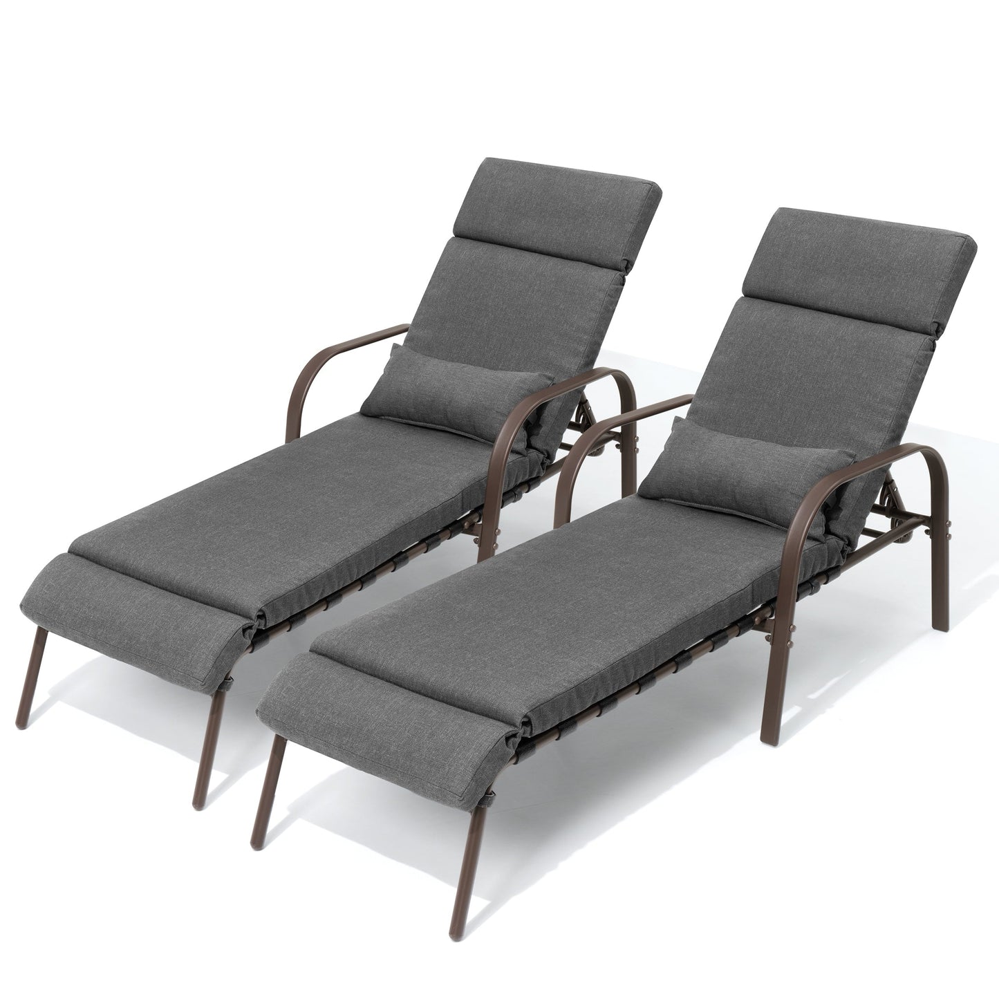Chaise longue d'extérieur réglable avec coussin pour la plage et la piscine