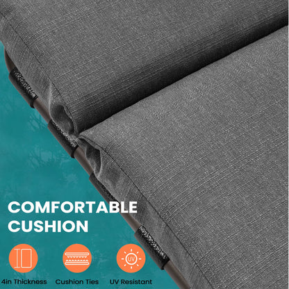 Chaise longue d'extérieur réglable avec coussin pour la plage et la piscine