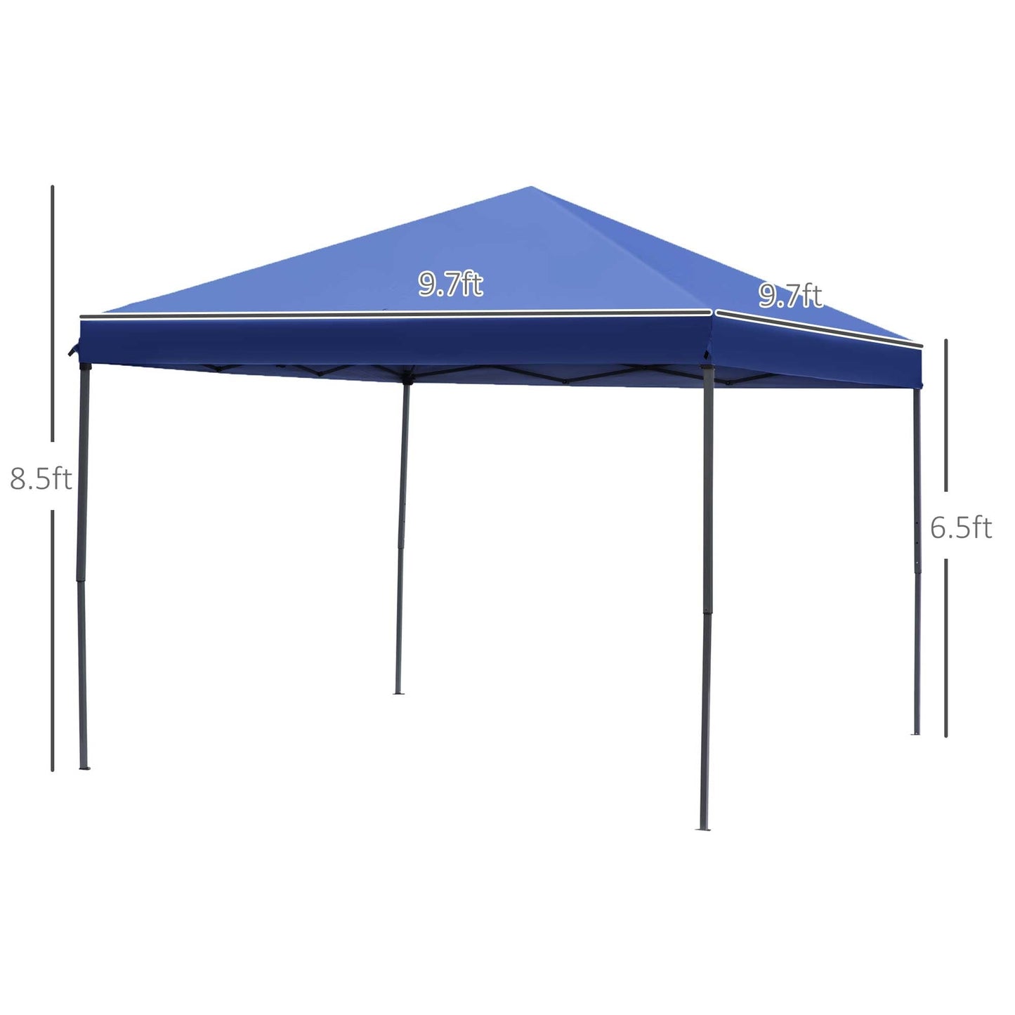 Auvent pop-up robuste Outsunny 10' x 10' avec filet latéral amovible en maille, conception facile à installer, événement de fête en plein air