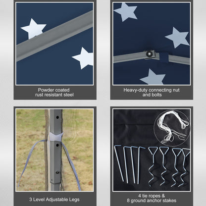 Auvent pop-up robuste Outsunny 10' x 10' avec filet latéral amovible en maille, conception facile à installer, événement de fête en plein air