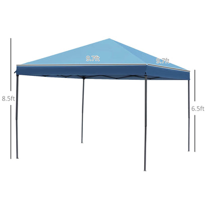 Auvent pop-up robuste Outsunny 10' x 10' avec filet latéral amovible en maille, conception facile à installer, événement de fête en plein air