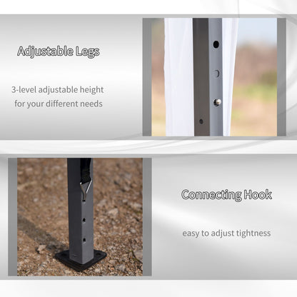 Auvent pop-up robuste Outsunny avec cadre robuste, toit anti-UV et sac de transport pour terrasse, jardin, plage et arrière-cour