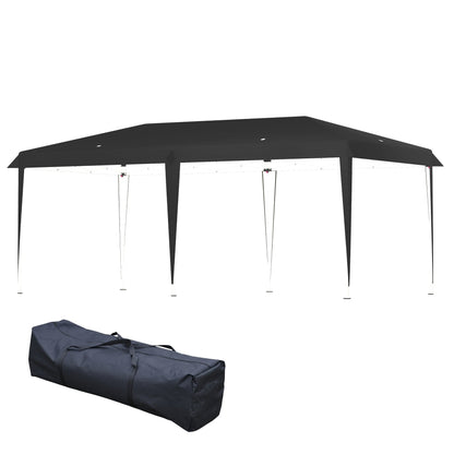 Auvent pop-up robuste Outsunny avec cadre robuste, toit anti-UV et sac de transport pour terrasse, jardin, plage et arrière-cour