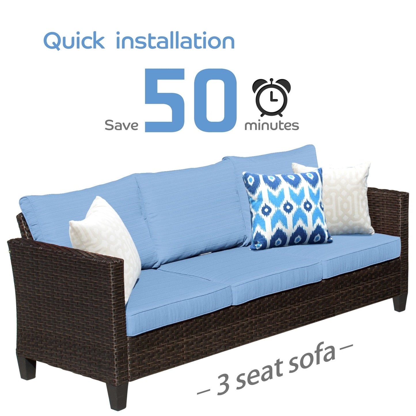 Ensemble de 5 sièges de jardin à dossier haut en osier OVIOS